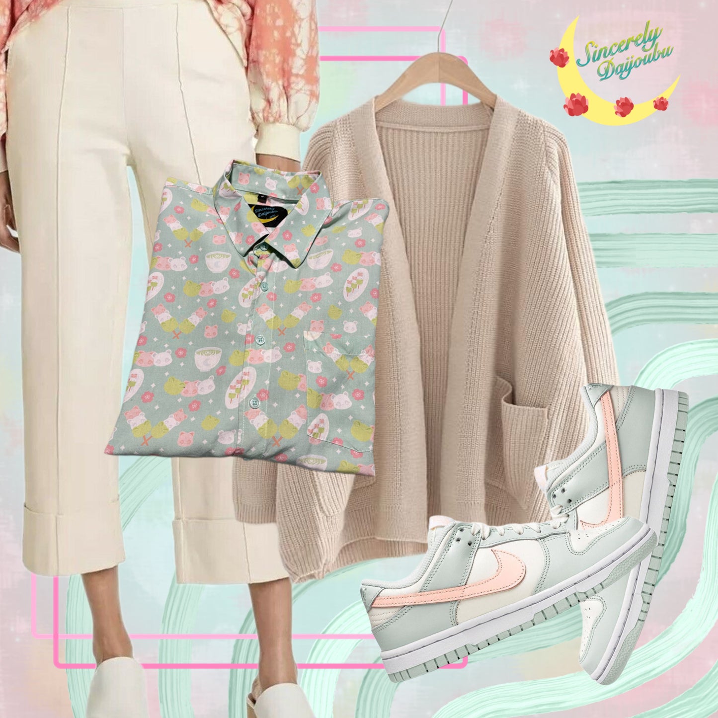 Mochi Green Tea Button-up